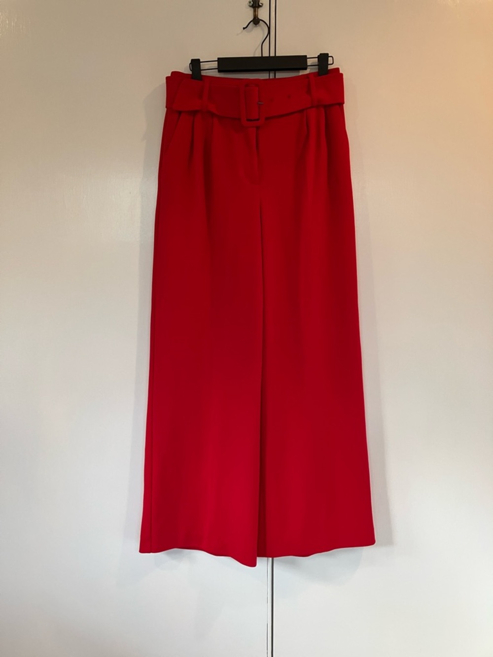 Express Wide Leg Trousers in Vibrant Red with Black Trim